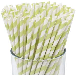 Orange And White Striped Paper Straws