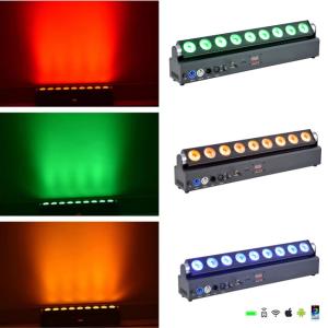 Quality Indoor 9x18W 6in1 WIFI Smart Bar Light RGBWA UV Wireless Battery Led Wall Washer For Stage Party Wedding Event for sale