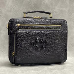 Exotic Alligator Leather Zipper Closure Men's Portfolio Bag Working Briefcase