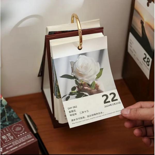 Buy Custom Printed Advent Calendar Desk Calendar With Tear Off Landscape Paintings at wholesale prices