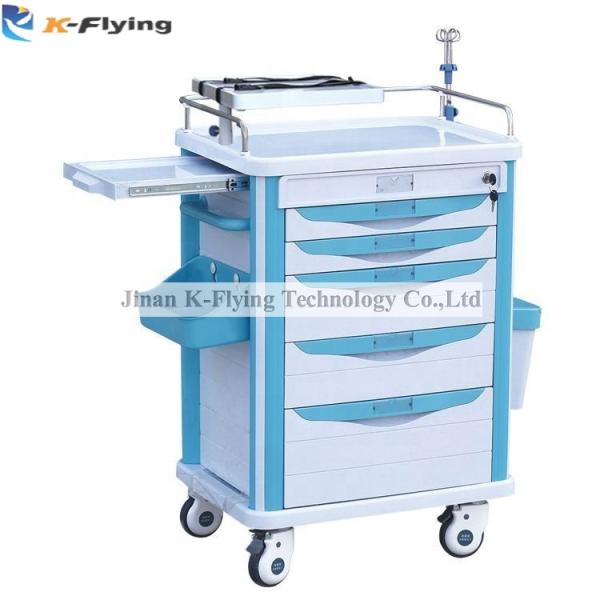 ABS Hospital Emergency Medical Trolley With Five Drawers