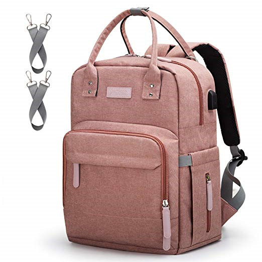 Buy Canvas Mummy Diaper Bag / Baby Travel Changing Bag With Laptop Pocket USB Charging Port at wholesale prices