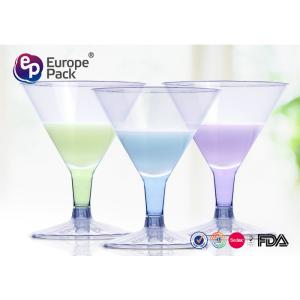 Rectangle 138Ml PS Elegant Plastic Champagne Flutes Environmental Friendly