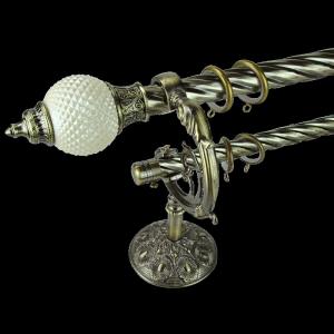 Customized Twist Pipe Curtain Rods Cubicle Anodized Contracted Brass