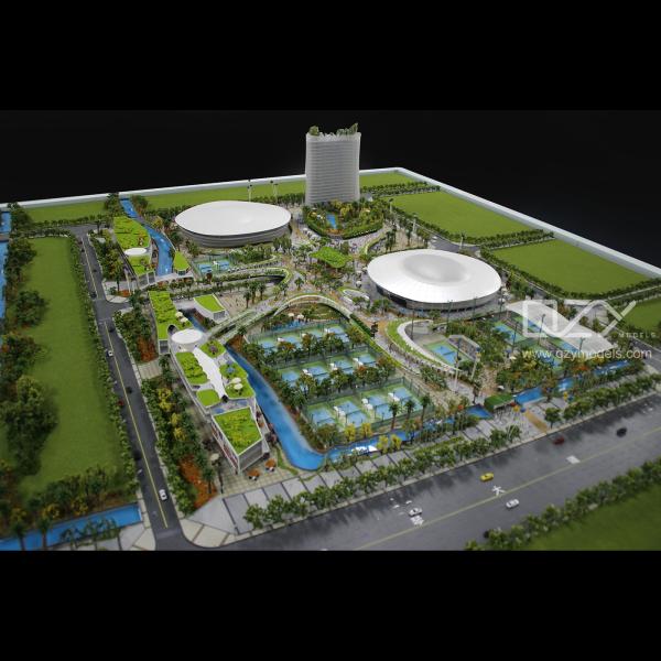 Buy ODM Scale Miniature Building Models 1/300 Hengqin International Tennis Center at wholesale prices