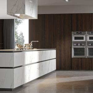 High-end Design Melamine Kitchen Cabinet CustomizationAnd Automatic Push-to-Open