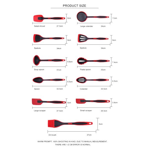 LFGB Heat Resistant Silicone Kitchen Utensil Set