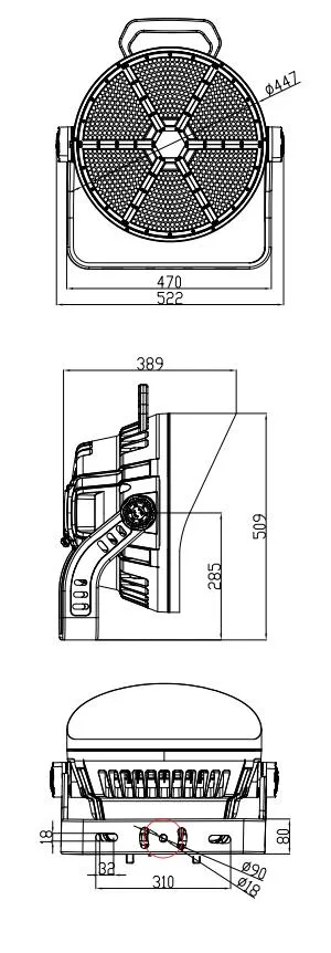 Factory Price 400W/500W IP66 150lm/W DC42V Sports Stadiums Football Basketball Sport Field Court Projector High Mast Light