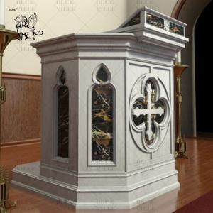 Quality Marble Altar Table Church Podium Hand-Made Religious Sculptures Customized for sale