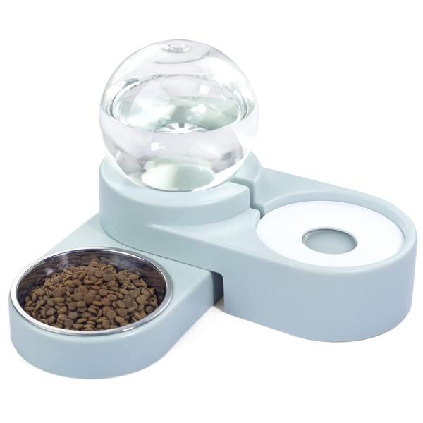 2 In 1 Ceramic Pet Feeder Bowls Cat Water Dispenser 1.8L Automatic Water