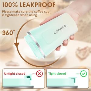 Custom 480ml 580ml Leak Proof Thermal Travel Mug Coffee Mug With Straw