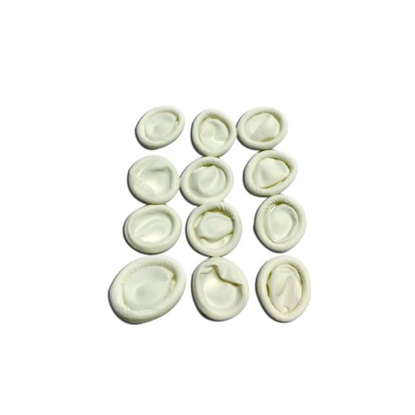 Milky Color Disposable Latex Finger Cots With 300 PCS / Package