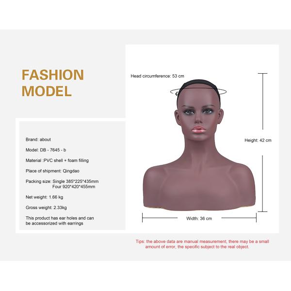 Fashion mannequin black women with mannequins female half body display wigs for mannequins