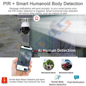 4G Intelligent Solar PTZ Camera Built In Siren 3MP PIR Wireless Solar Camera