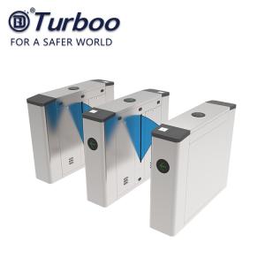 Quality Flap Barrier Gate Access Control System Integarted RFID Card Reader And QR Scanner for sale
