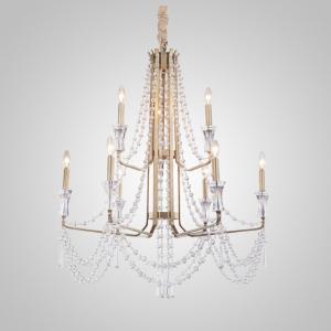 China Wrought iron lighting two tier crystal chandelier (WH-CI-38) on sale