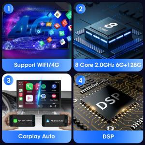 Universal Year 13" 2 Din Car Radio 1920*1200P QLED Built-in CarPlay Multimedia