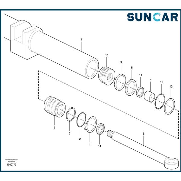 SUNCARVO.L.VO VOE 11705087 VOE11705087 Cylinder Seal Kit For Wheel Loader L120C, L120D, L50C, L50D, L70B/L70C