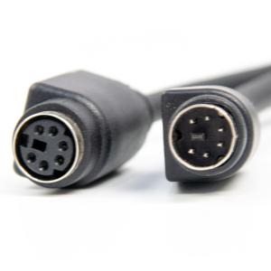 1m PVC Black PS2 Keyboard Wedge Cable KWB Male To Female Extension