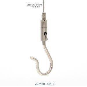 Brass Hook Grippers Wide Arc Brass Hanging 9*74mm Side Exit Gripper J5-506