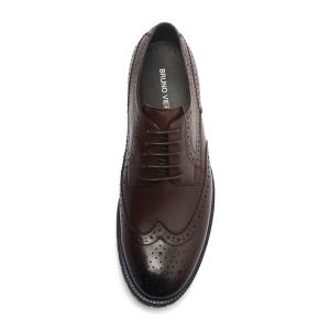 Anti Skid Dark Brown Lace Up Mens Leather Dress Shoes
