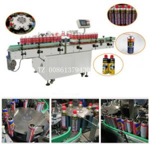 China Aerosol Spray Pipe Automatic Bottle Labeling Machine  LED Touch Screen Control on sale