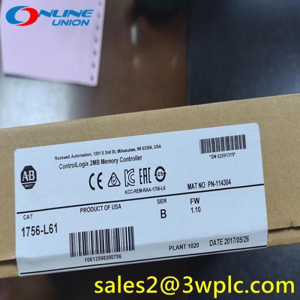 Buy 1756-L61 Allen Bradley ControlLogix 2 MB Memory Controller SER B at wholesale prices