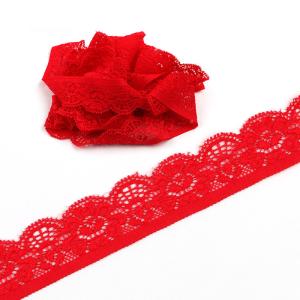 4.5cm white and colored lace trim ribbon embroidery with flowers