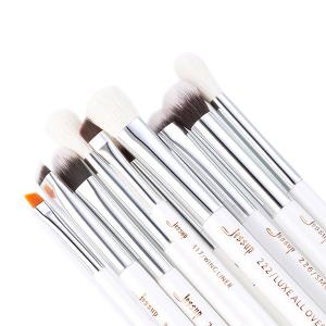 Jessup 15pcs Pearl White/Silver Aluminium Ferrule Eyeshadow Eyebrow Shader