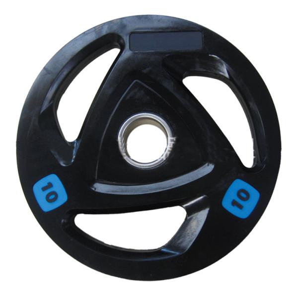 Buy Black Tri Grip Barbell Rubber Dumbbell Weight Plate Gym Equipment at wholesale prices