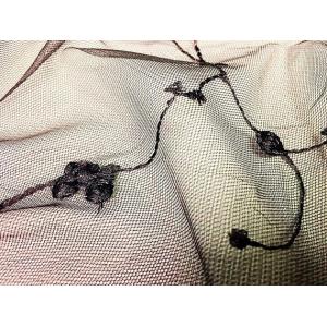 Nylon Black Stretch Lace Fabric By The Yard Embroidered Tulle Netting With