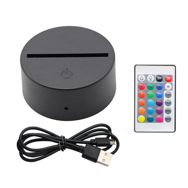 Buy 3D LED  Night Light Touch Base ABS Acrylic Black LED Lamp Bases with USB Cable and Remote Control for Bedroom Decoration at wholesale prices