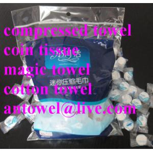 Quality compressed towel magic coin tissue for sale
