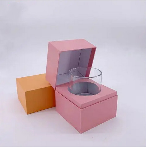 Buy Rigid Cardboard Candle Packaging Box Vanishing Pink Printing FSC at wholesale prices