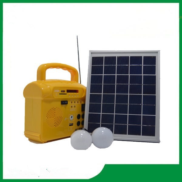 Buy High qaulity 10w portable mini solar lighting kits with phone charger, radio, MP3 for whollesale at wholesale prices