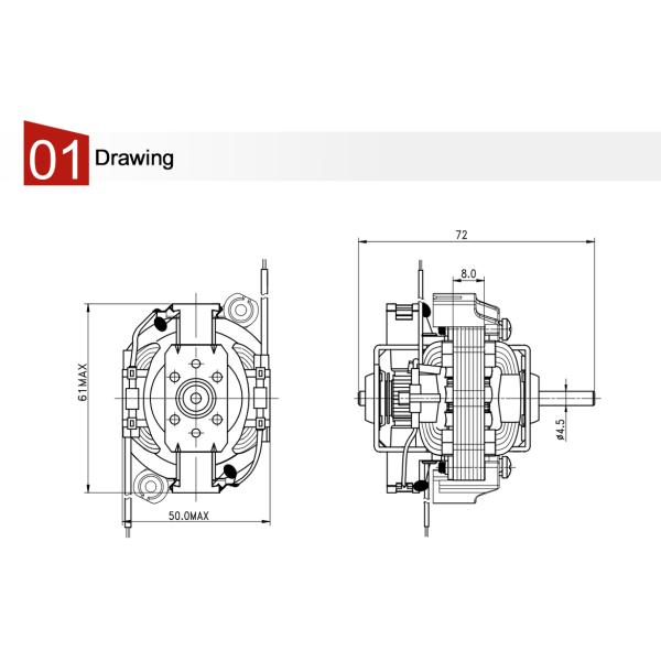 AC Universal Motor U54 for Hair Dryer, Air Pump, Coffee Maker, Food Processor, Grinder, Paper Shreder, Slicer