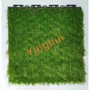 Modular Artificial Grass Turf Indoor Tiles Floor With PP Plastic Base for