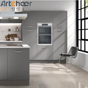 High Gloss White Kitchen Cabinet Set With Laminated Bullnose Countertop