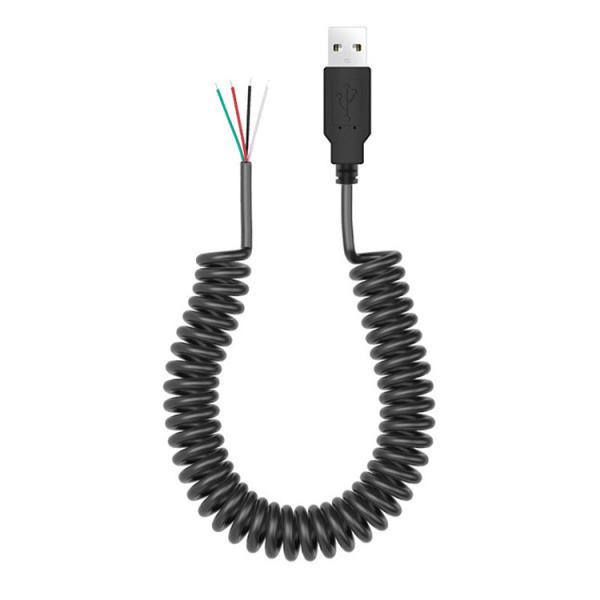 Buy Coiled Spring Wire USB to Open 4 Tinned Bare Wires End Cable at wholesale prices