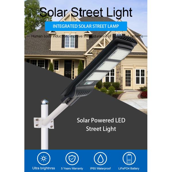DC 6V Integrated Solar Street Light 90w 15300 Lumens Smd Beads 5V 12W Solar Powered Street Lamp