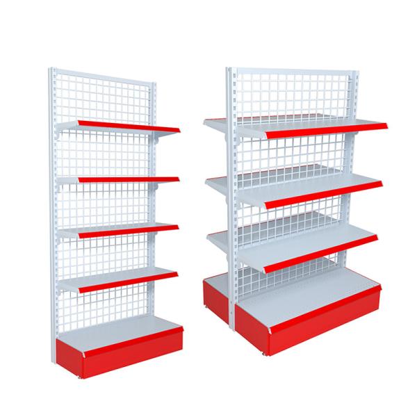Buy Q235 Steel Supermarket Gondola Shelves Double Side at wholesale prices