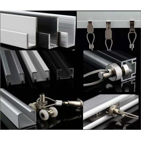 Buy Aluminum Stell Rails for hanging Arts,Pictures,Wall mouted hanging rails, Ceiling mouted tracking profiles at wholesale prices