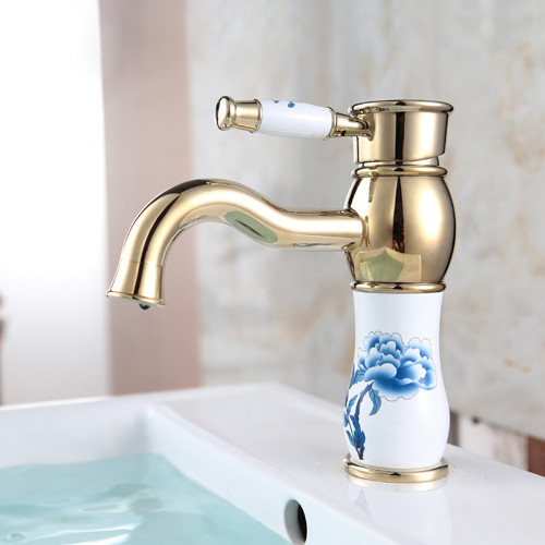 Buy Retro Vessel Sink Faucets Golden Commercial Kitchen Faucets Classical Style at wholesale prices
