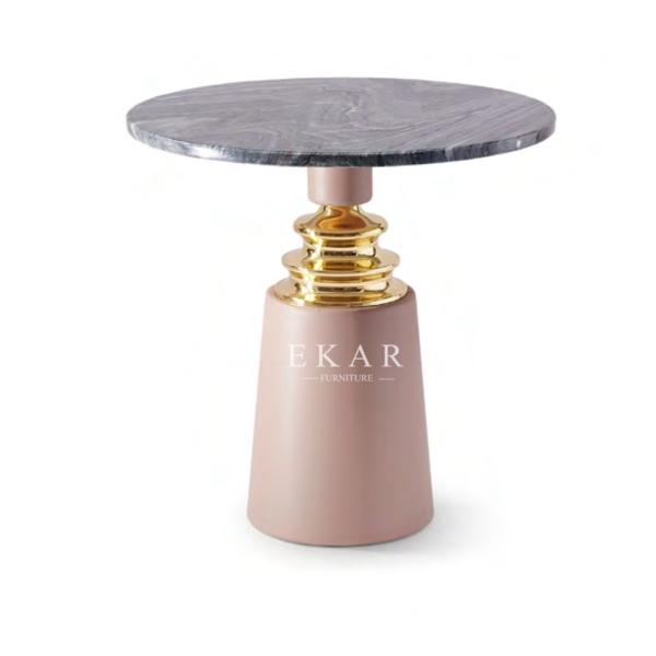 Modern Design Round End Living Room Marble Coffee Side Table W003H6C