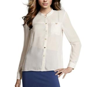 Quality Button Up Womens Shirts Blouses , Long Sleeve v-Neck Shirt for sale