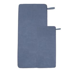 Blue Fast Dry Embroidered Microfiber Gym Towel With Bag