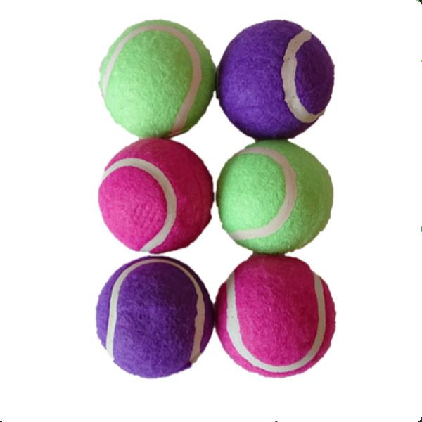 4 Pieces Tennis Balls for Dog Bulk Colorful Interactive Pet Dog Gift for Play Exercise and Training 2.5 Inch Easy Catch