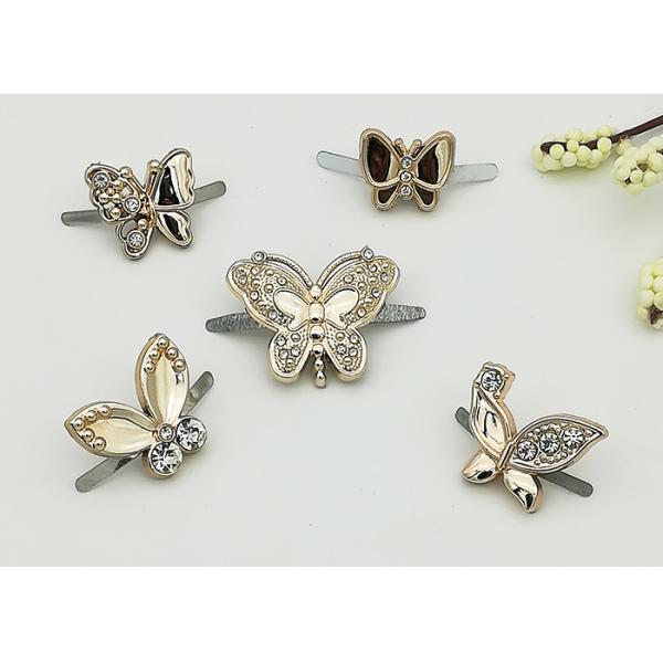 Decorative Plastic Shoe Buckles For Women Shoes With Crystal Ornament