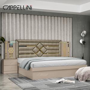 Cheap Price Queen Size Wooden Headboard Modern Leather Bed Rom Suite Luxury King