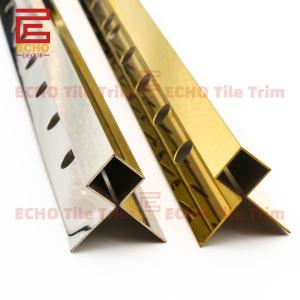 China Stainless Steel Tile Trim 10mm Square Edging Strip for Outside Corners on sale